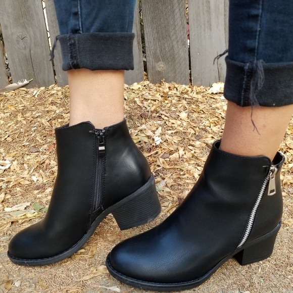 Shoes - 2/$50 Black Vegan Ankle Booties Boots